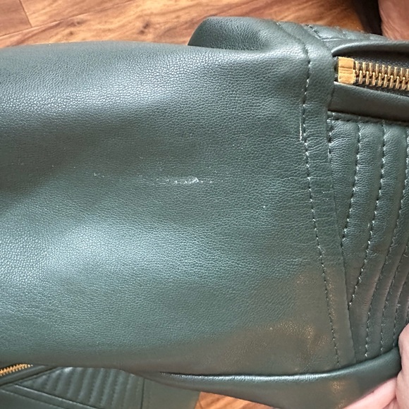 Calvin Klein moto jacket. Rich green color. - Picture 5 of 6